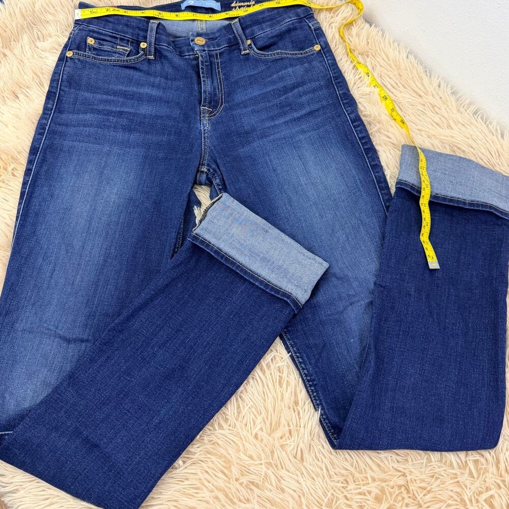 7 For All Mankin Kimmie Straight Leg Jeans Womens 29 Dark Wash